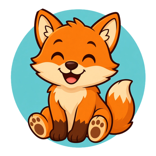 Krillion's fox mascot, smiling